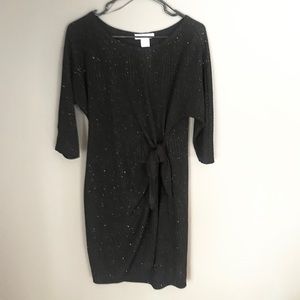 EUC Black w silver sparkles cocktail dress Size M